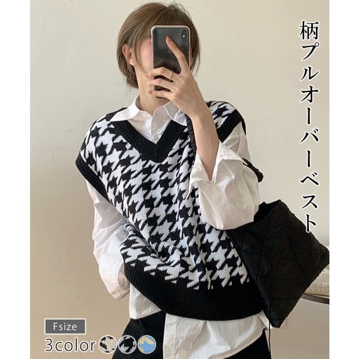 柄プルオーバーベスト レディース プルオーバー | NinaetLina | 詳細画像1 