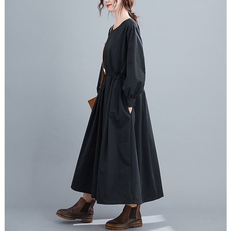 専門店では 綿混長袖ワンピース レディース トップス[品番：NELW0001188 ネネット