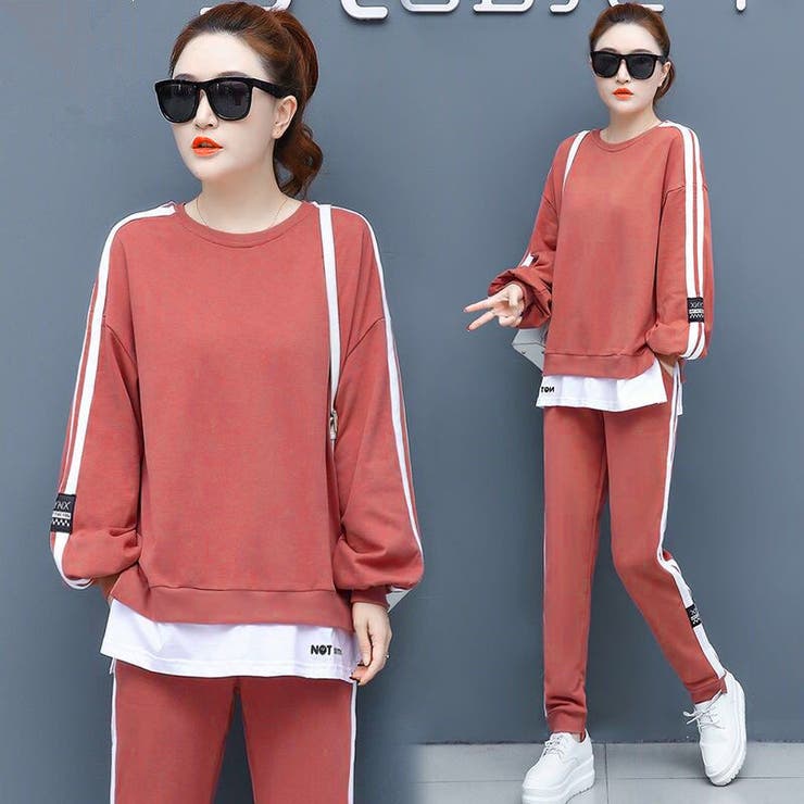 薄手ジャージセットアップ レディース セットアップ[品番