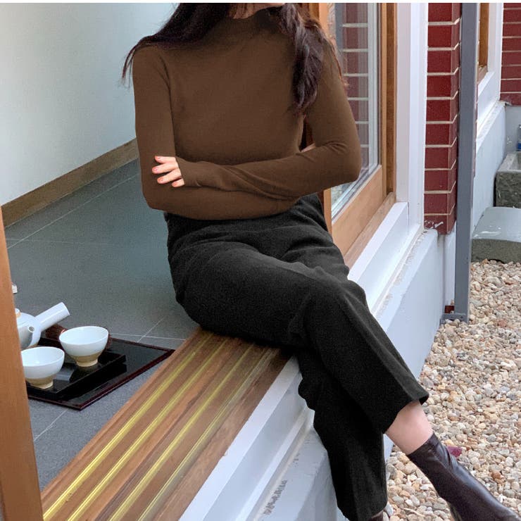 ブラウン | 起毛スムース長袖カットソー レディース トップス | NinaetLina