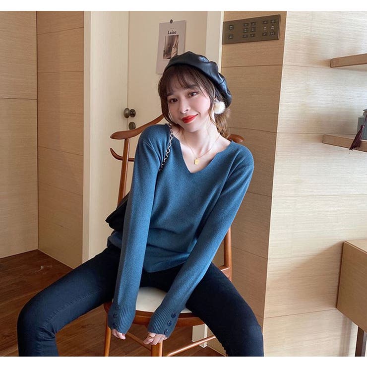 Vネックリブニットソー レディース トップス | NinaetLina | 詳細画像5 