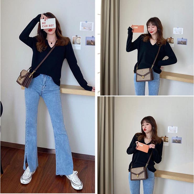 Vネックリブニットソー レディース トップス | NinaetLina | 詳細画像7 