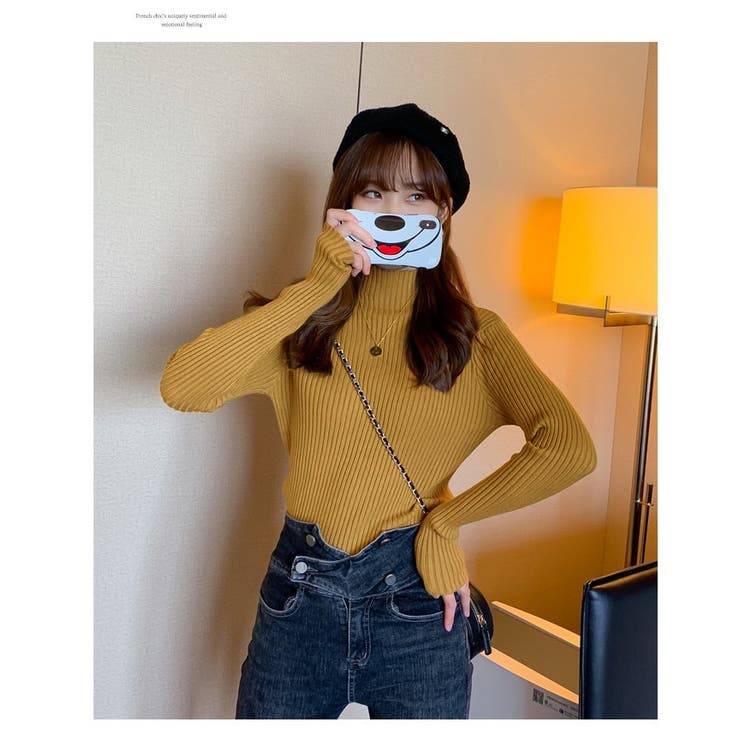 プチハイネックリブニットソー レディース トップス | NinaetLina | 詳細画像4 