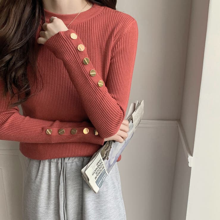 裏フリースボアリブニット レディース トップス | NinaetLina | 詳細画像10 