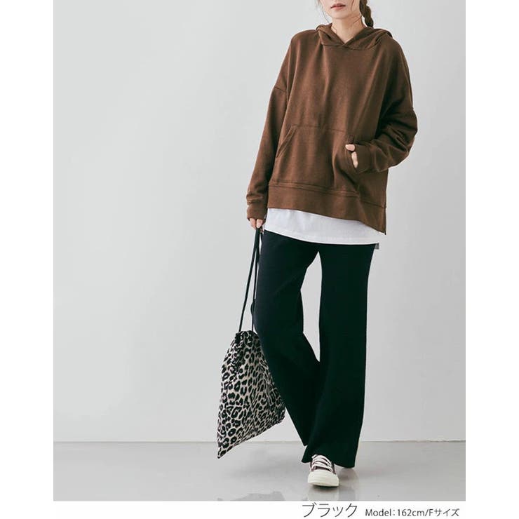 リブニットセミワイドパンツ レディース ボトムス | NinaetLina | 詳細画像5 