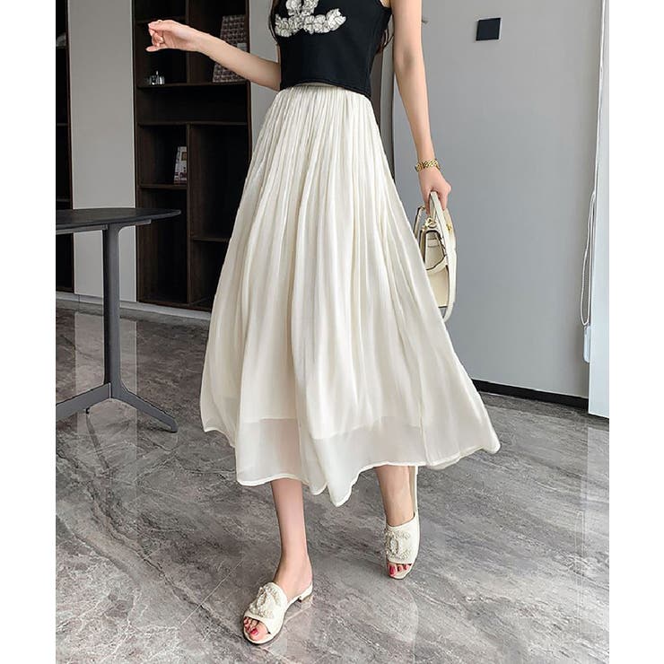 フレアスカート キャザー ロングスカート | NinaetLina | 詳細画像4 