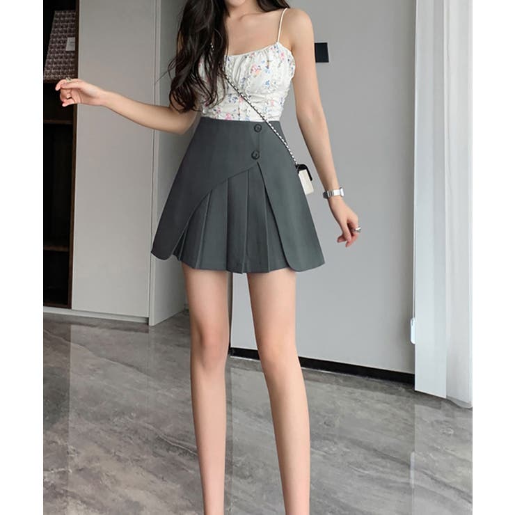 ダークグレー | Aライン プリーツスカート レディース | NinaetLina