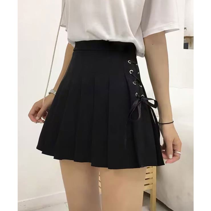 Aライン プリーツスカート レースアップ | NinaetLina | 詳細画像1 