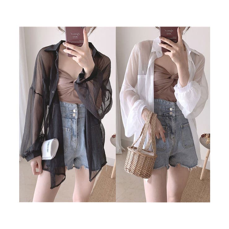 シアーシャツブラウス カーディガン 夏 | NinaetLina | 詳細画像2 