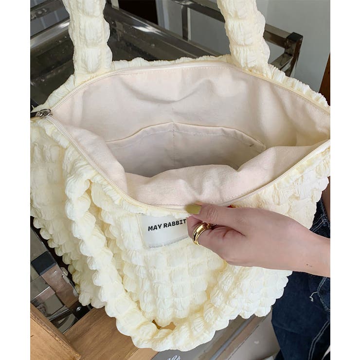 ぽこぽこトートバッグ ワッフル風バッグ 大容量 | NinaetLina | 詳細画像3 