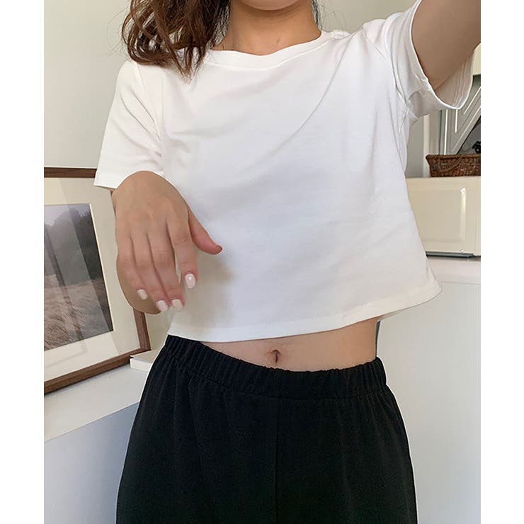 ショート丈tシャツ へそ出し 8色 | NinaetLina | 詳細画像1 