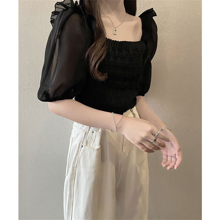 シャツブラウス スクエアネック レディース | NinaetLina | 詳細画像4 