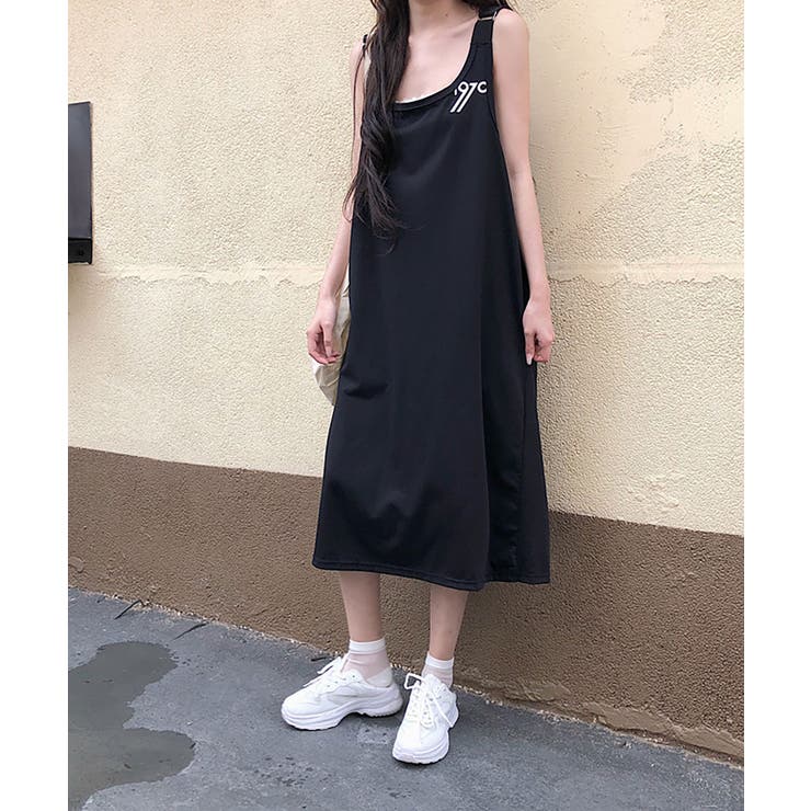 ブラック | キャミワンピース ジャンパースカート 夏 | NinaetLina