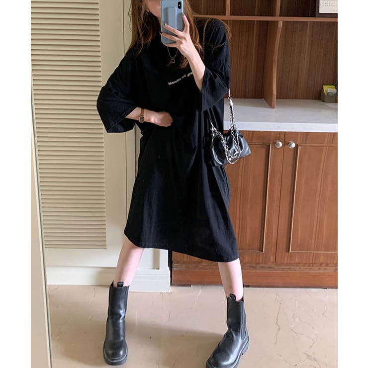五分袖Tシャツワンピース バックプリント レディース | NinaetLina | 詳細画像1 