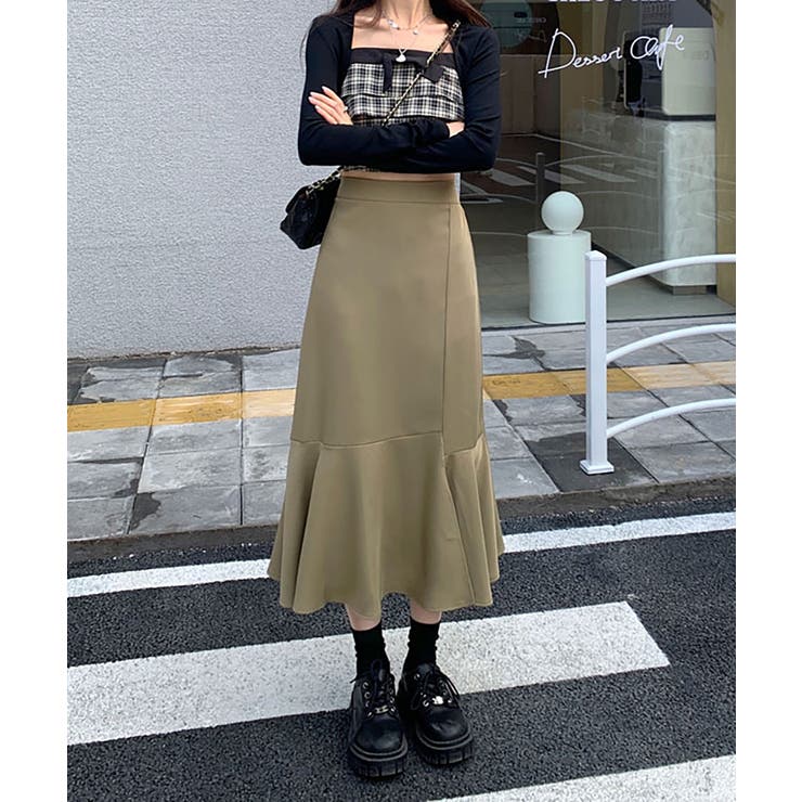 フィッシュテール スカート マーメイド スリット 韓国 n4637 女性らしさをグッと高める☆フィッシュテール スカート