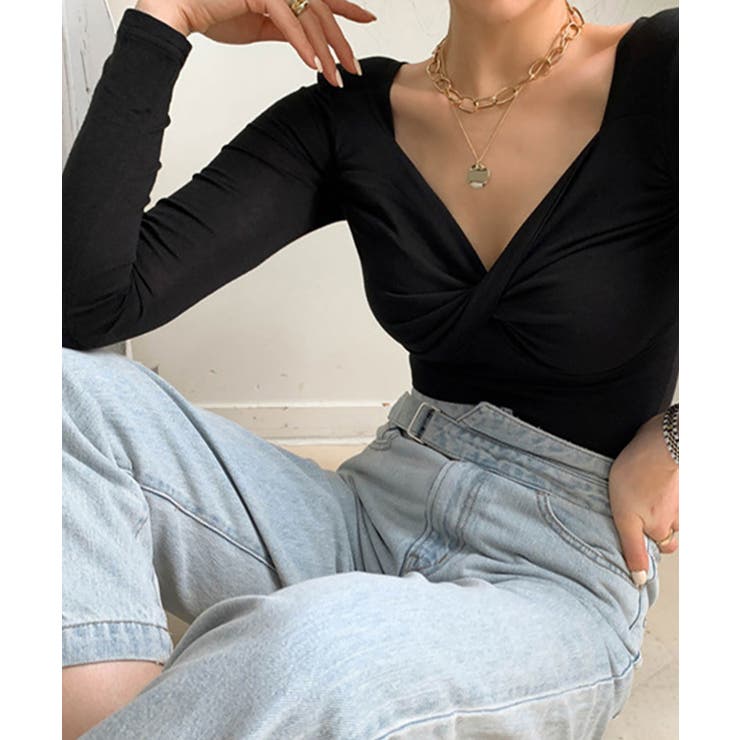 Vネック カットソー 着やせ | NinaetLina | 詳細画像3 