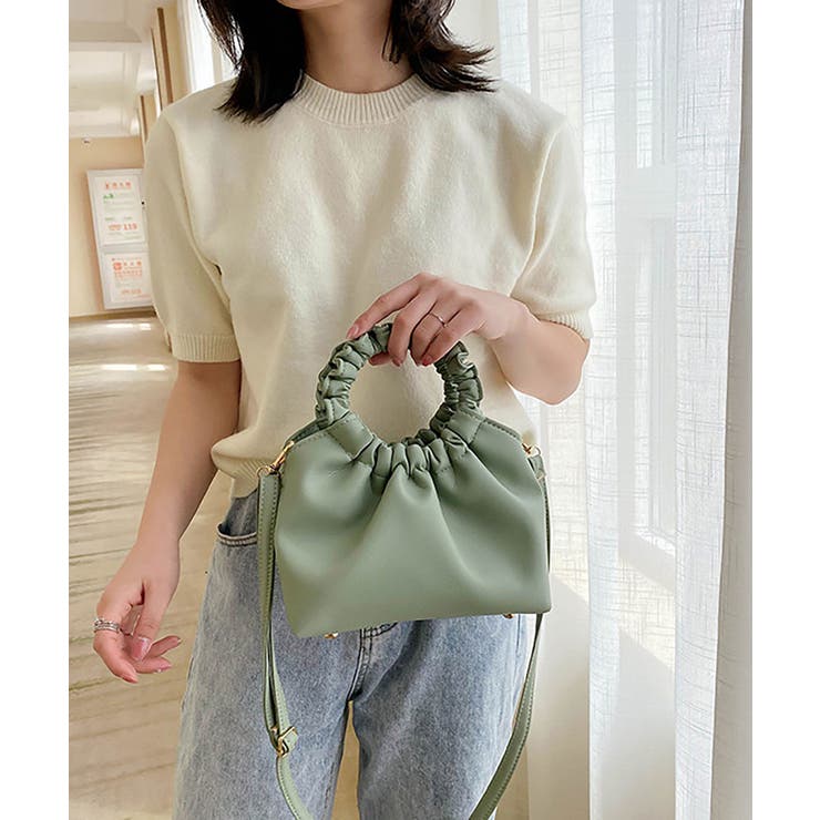 グリーン | ギャザーバッグ レディース ショルダーバッグ | NinaetLina