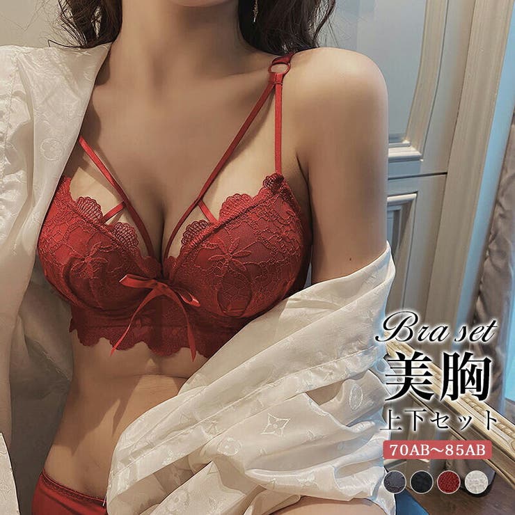 レース ダブルストライプ ブラショーツセット | NinaetLina | 詳細画像1 