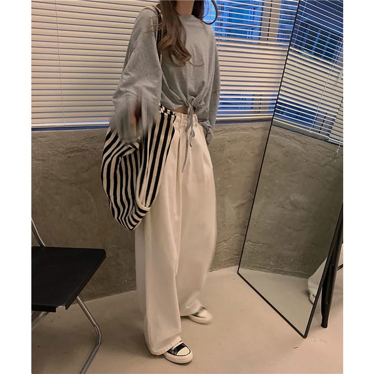 裾ドロストショート丈トップス レディース ロングTシャツ | NinaetLina | 詳細画像9 