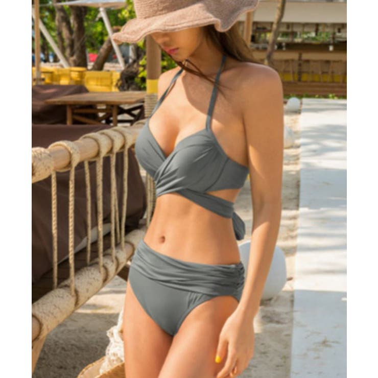 グレー | 水着レディース ホルターネック上下セット 水着セット | NinaetLina