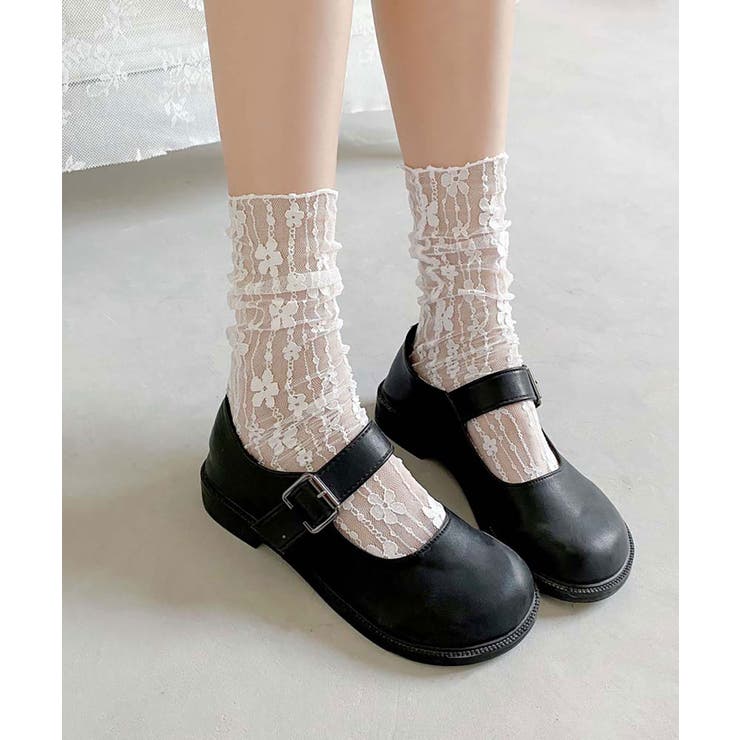 ホワイト | シースルーソックス 花柄レース 女性用 | NinaetLina