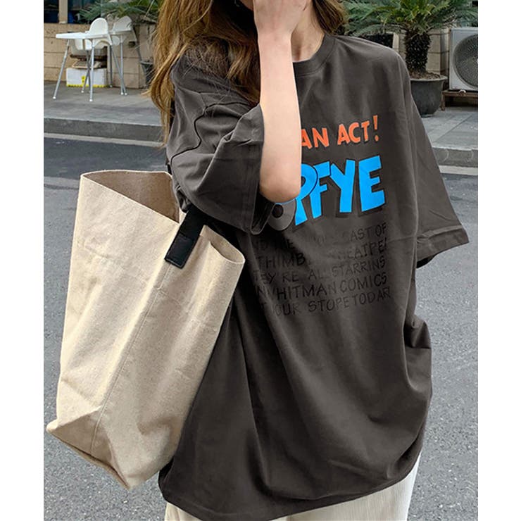 ロゴTシャツ レディース半袖ゆるtシャツ トップス | NinaetLina | 詳細画像1 