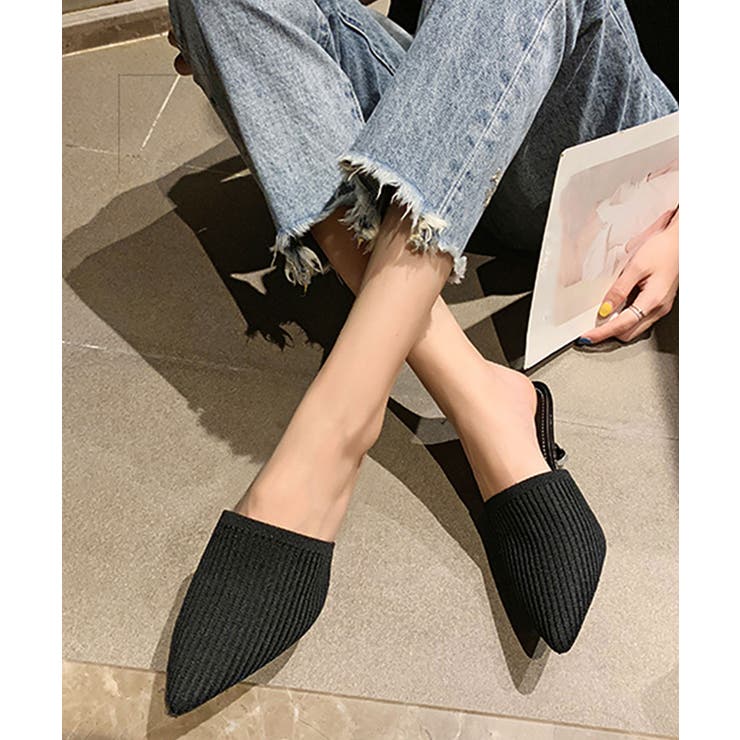 ブラック | ミュールパンプスサンダル レディース ヒールサンダル | NinaetLina