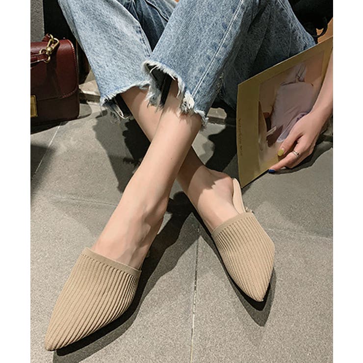 ベージュ | ミュールパンプスサンダル レディース ヒールサンダル | NinaetLina