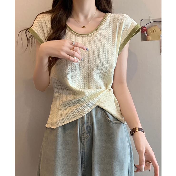 ニットTシャツ フレンチスリーブ | NinaetLina | 詳細画像1 