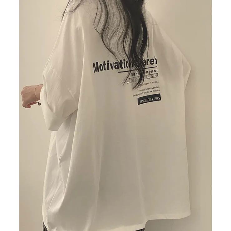 MotivationロゴプリントオーバーサイズＴシャツ | NinaetLina | 詳細画像1 