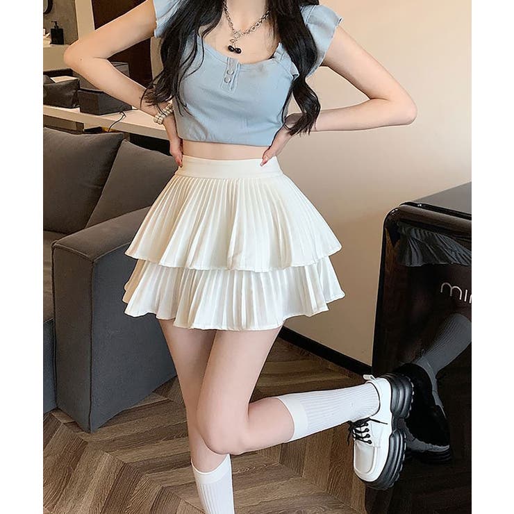 2段プリーツミニスカート レディース スカート プリーツ    | NinaetLina | 詳細画像8 