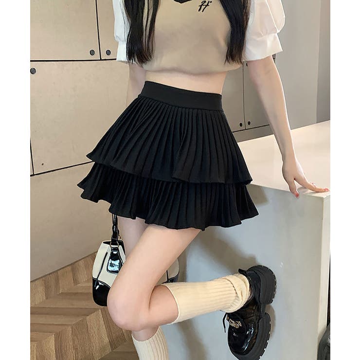 2段プリーツミニスカート レディース スカート プリーツ    | NinaetLina | 詳細画像5 