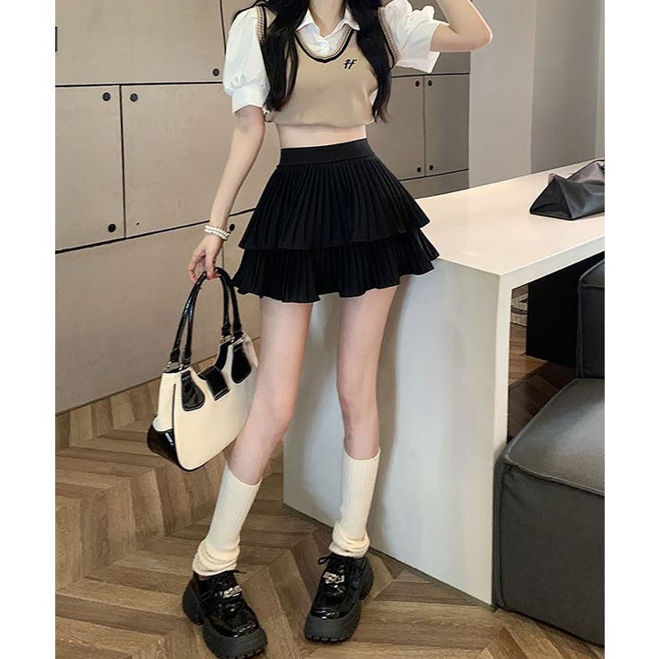 2段プリーツミニスカート レディース スカート プリーツ    | NinaetLina | 詳細画像12 