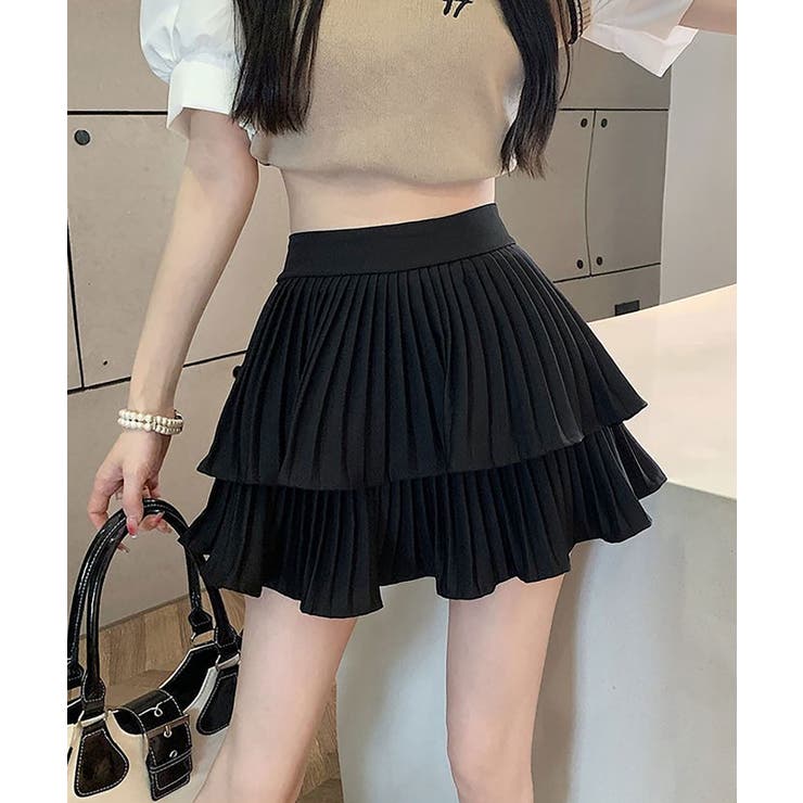 2段プリーツミニスカート レディース スカート プリーツ    | NinaetLina | 詳細画像13 