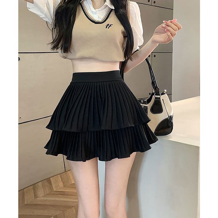 2段プリーツミニスカート レディース スカート プリーツ    | NinaetLina | 詳細画像14 