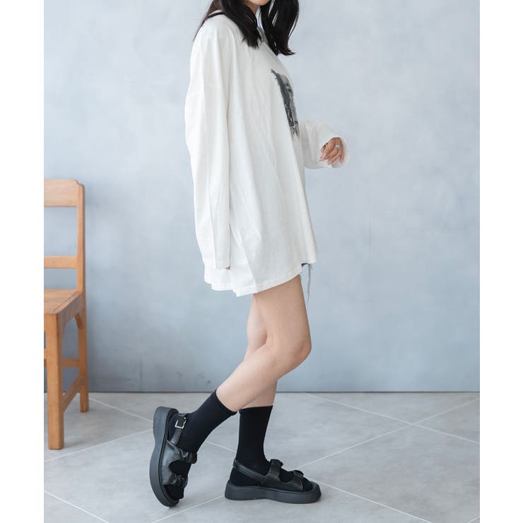 前プリント ビックシルエット ロング Tシャツ | NinaetLina | 詳細画像10 