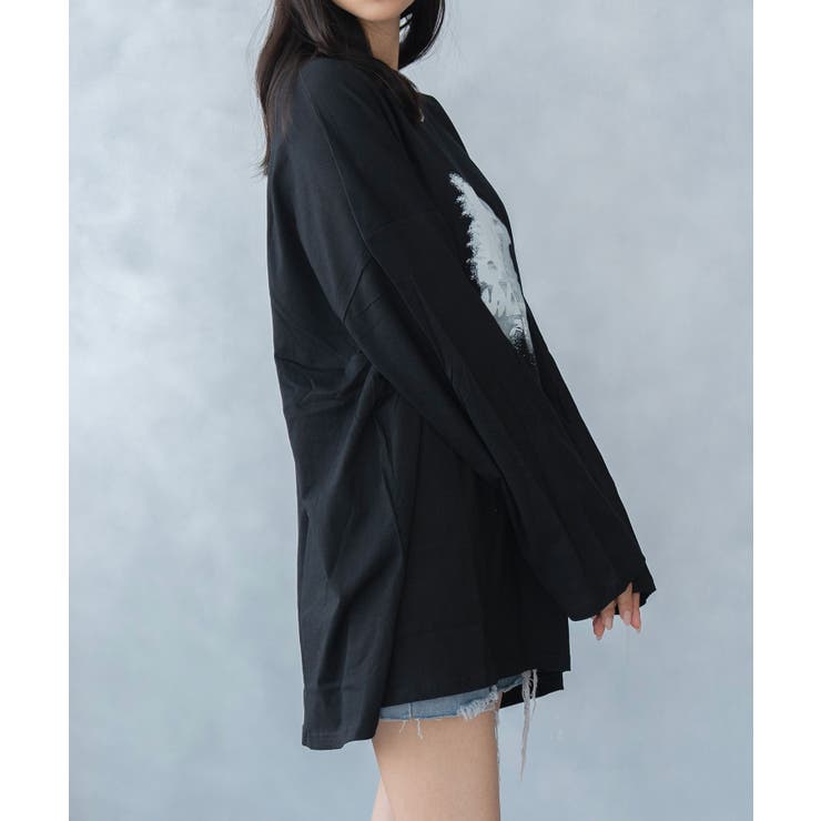前プリント ビックシルエット ロング Tシャツ | NinaetLina | 詳細画像3 