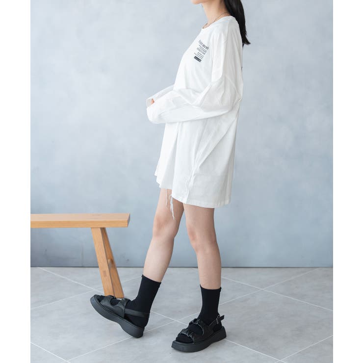 バックプリント ビックシルエット ロング Tシャツ | NinaetLina | 詳細画像7 