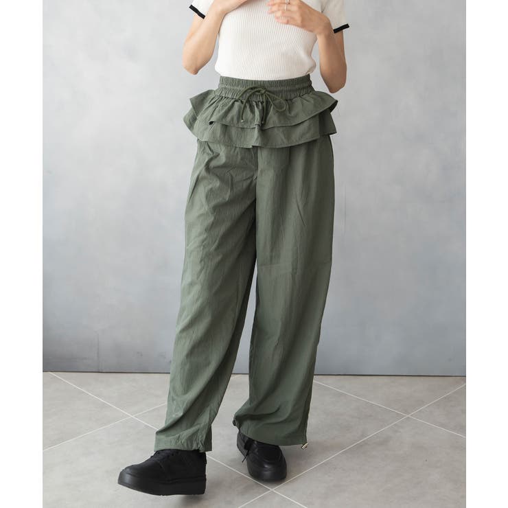ウエスト フリル ワイドパンツ[品番：NELW0002009]｜NinaetLina