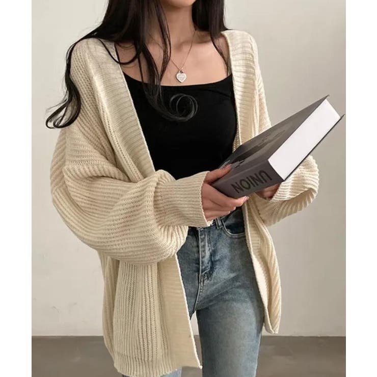 アイボリー | ニット カーディガン ミドルゲージ | NinaetLina