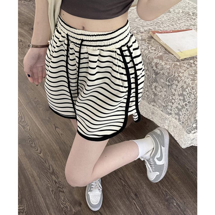 ボーダー柄 スポーツ ショートパンツ | NinaetLina | 詳細画像6 