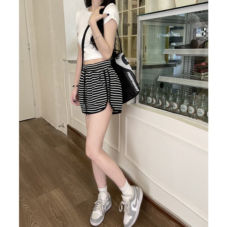 ボーダー柄 スポーツ ショートパンツ | NinaetLina | 詳細画像5 