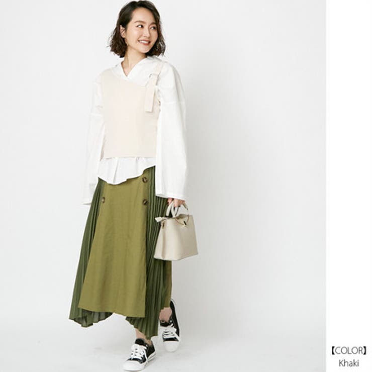 新作 厚地コットン プリーツミックストレンチスカート レディース 品番 Nelw Ninaetlina ニナエリナ のレディースファッション通販 Shoplist ショップリスト