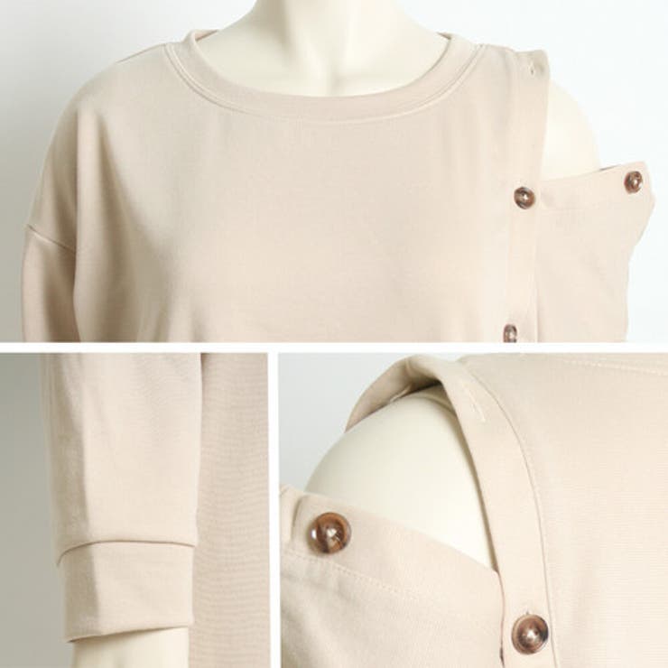 ポンチ素材ボタンあきスリットワンピース レディース トップス | NinaetLina | 詳細画像8 