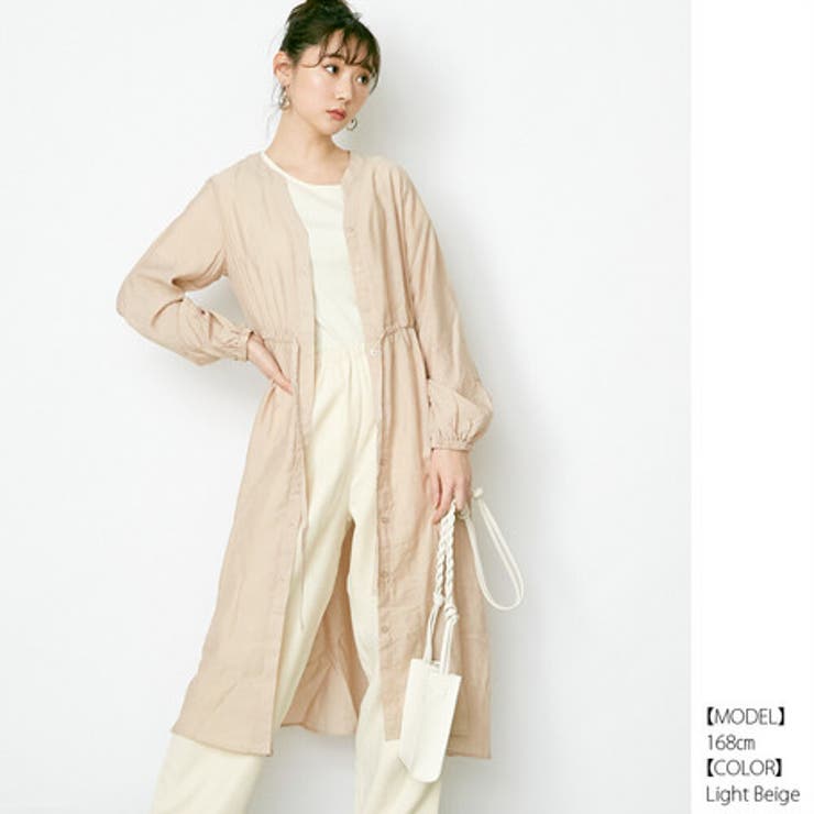 ライトベージュ(40) | シアー素材ガウンワンピース レディース トップス | NinaetLina