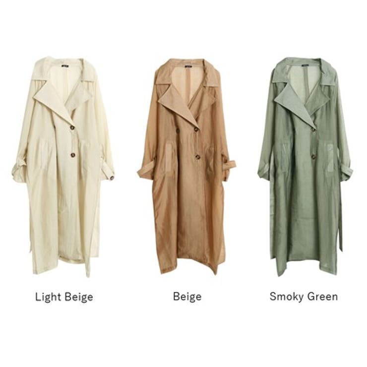 バックオープンデザイン シースルートレンチコート レディース[品番