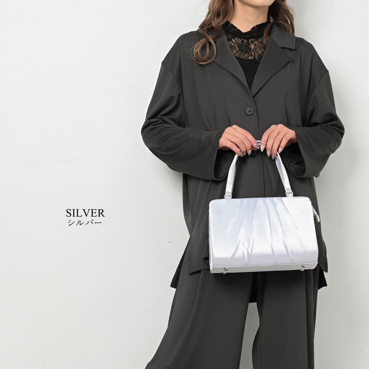 シルバー | ビジューサテンバッグ | NinaetLina