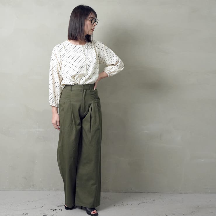 美品　yingyang ◆テリーコットンワイドパンツ　olive テリーコットンワイドパンツ – yinyang - yoga & meditation wear