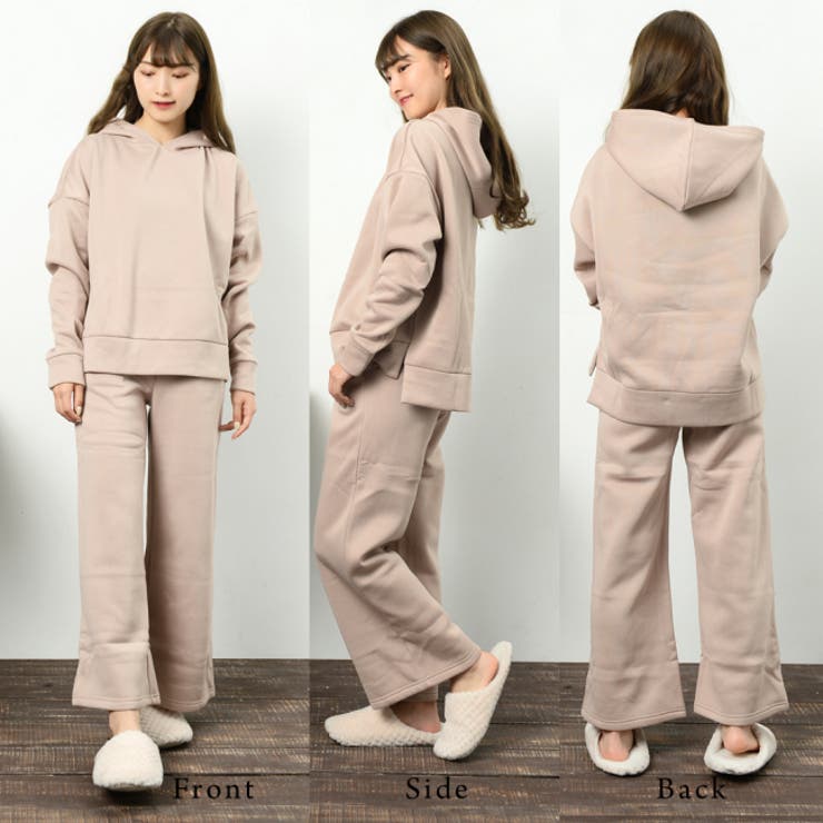裏起毛 ワイドパンツパーカー上下セット レディース | NinaetLina | 詳細画像7 