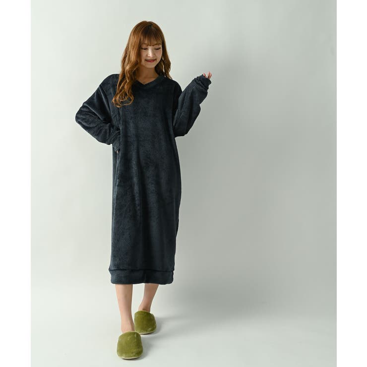 もこもこ Vネック マキシ丈ワンピ | NinaetLina | 詳細画像11 